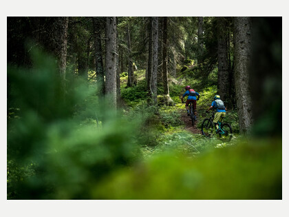 E-Biken in der Ferienregion Lenzerheide | © Nathan Hughes/Ferienregion Lenzerheide